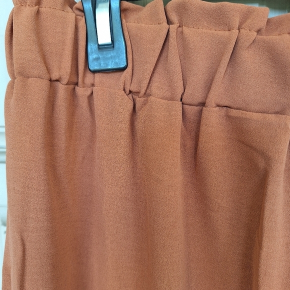 Wide Leg Palazzo Pants Elastic Waist SzXL Lite Weight Fall Color Never Worn - Picture 9 of 10